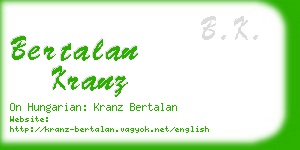 bertalan kranz business card